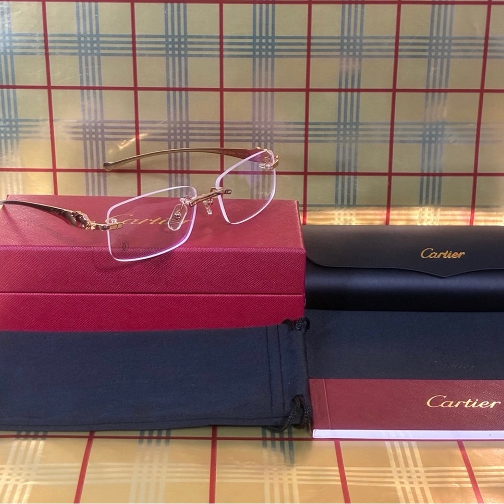 Cartier Panther Unisex Rimless Glasses - Picture 3 of 5